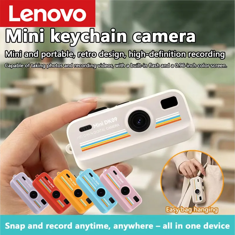 Câmera Digital Mini Lenovo 16X Zoom 2K HD: Retro, CCD, Portátil, Perfeita para Vlogs, Câmera de Chaveiro, Amigável para Estudantes, Com Flash