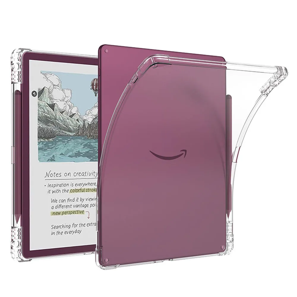 Capa Transparente de TPU para Kindle Scribe Colorsoft 11" 2026 E-Reader - Com Slot para Caneta, Airbag, à Prova de Choque e Quedas