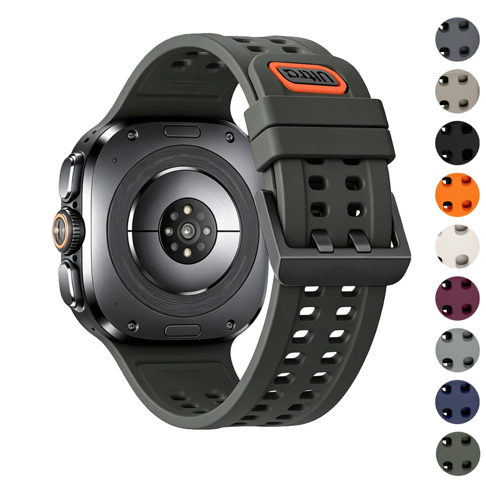 Pulseira de Silicone 1:1 Original para Samsung Galaxy Watch Ultra 2, Bracelete Esportivo de Reposição 47mm, Correia para Galaxy Watch 2026 Ultra
