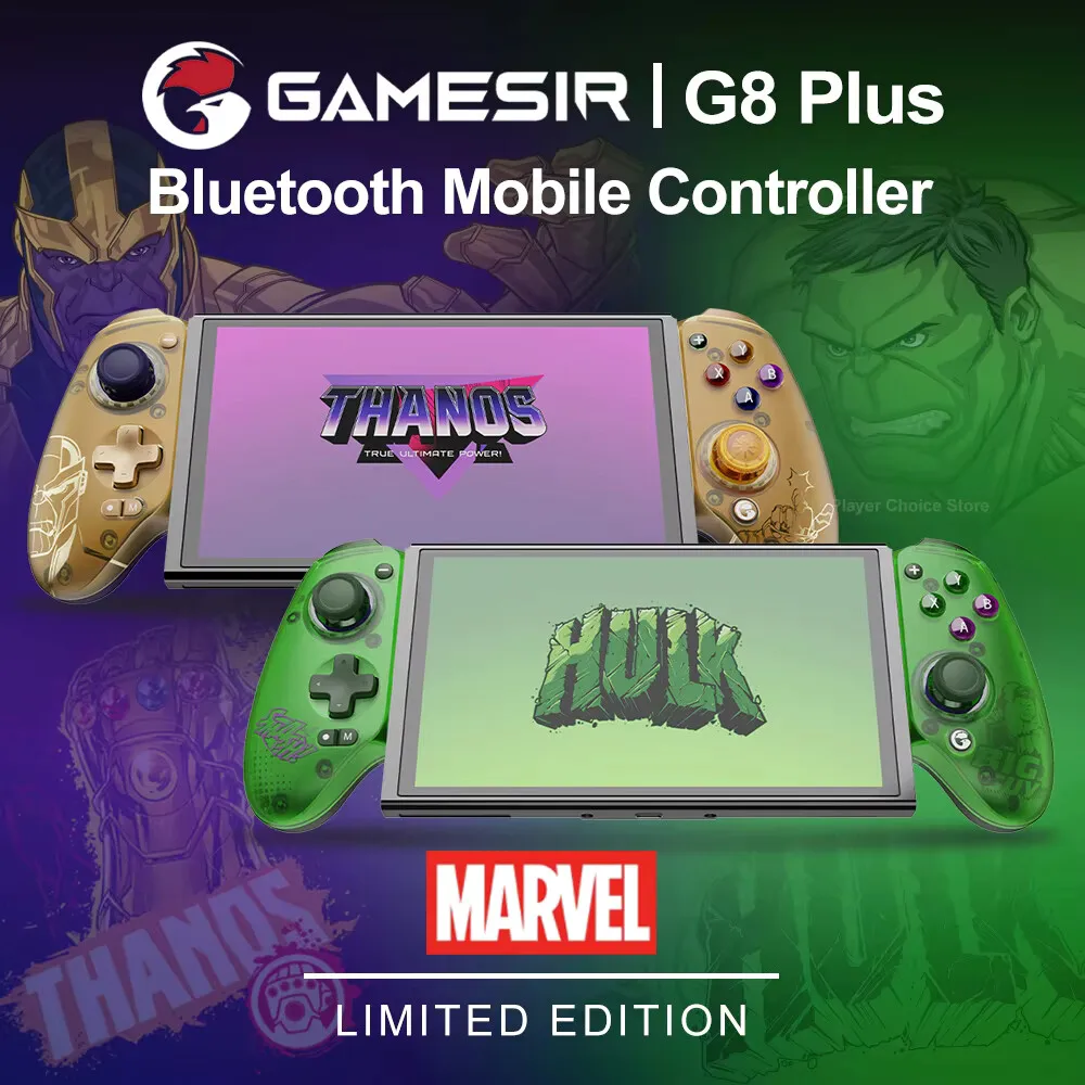 Controlador de Jogos GameSir G8 Plus Edição Hulk Edição Thanos para iOS, Android, Tablet, Nintendo Switch 2/1, Steam PC