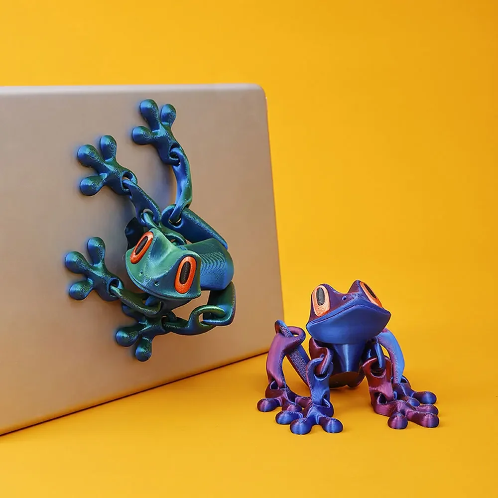 Impressão 3d simulação árvore sapo conjunta móvel sapo ornamentos cozinha decoração para casa escritório animal mesa brinquedo geladeira ímã