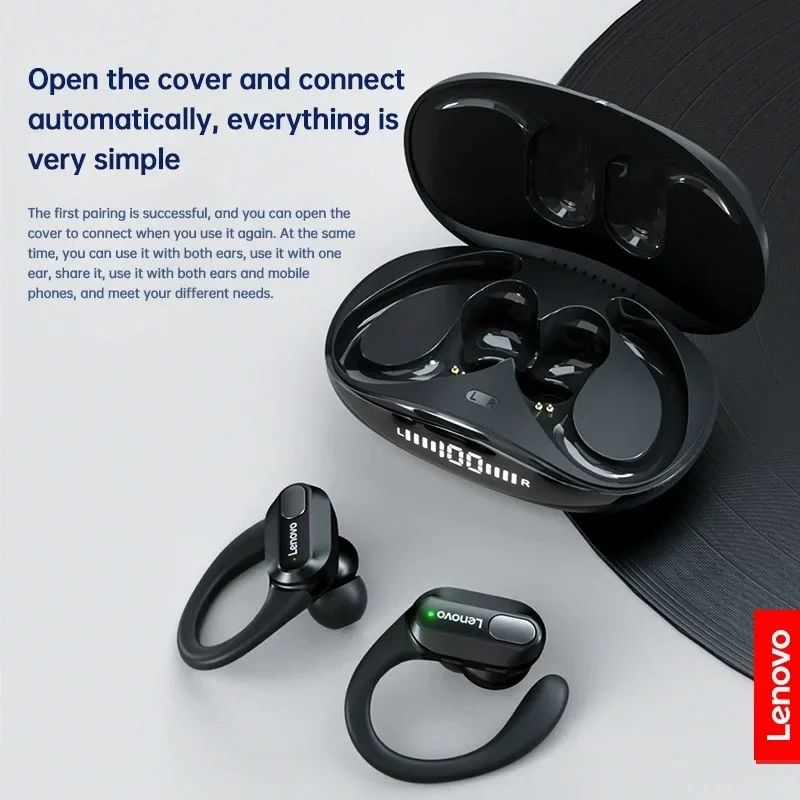 Lenovo xt80 fones de ouvido sem fio bluetooth 5.3 verdadeiro com microfone controle botão redução ruído ganchos à prova dwaterproof água Lenovo xt80 fones de ouvido sem fio bluetooth 5.3 verdadeiro com microfone controle botão redução ruído ganchos à prova dwaterproof água