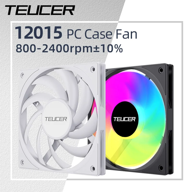 Teucer 120mm PC Case Fan FDB Rolamento PWM 800-2400rpm Espessura 15mm Ventilador de resfriamento de chassi silencioso UT-12015 Ventilador de CPU ultrafino