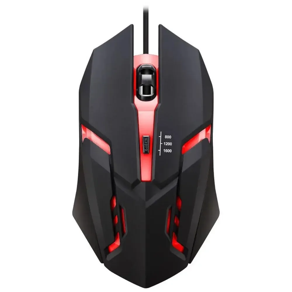 Mouse gamer com efeito de luz RGB USB, mouse com fio, mouse óptico profissional com fio para computador, laptop, PC, escritório doméstico