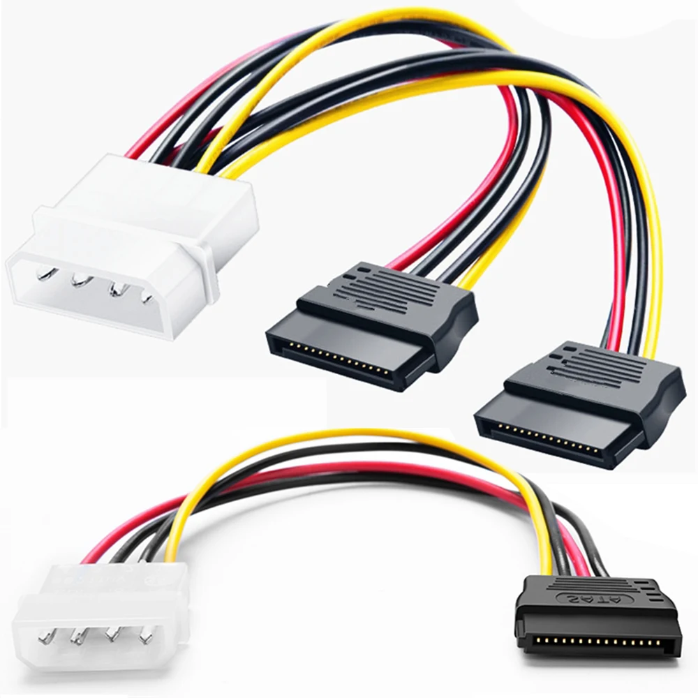 IDE Molex 4 Pin para SATA 2 Serial HDD Cabo Adaptador de Alimentação Conector de Disco Rígido Macho para Fêmea Molex SATA Cabo de Extensão