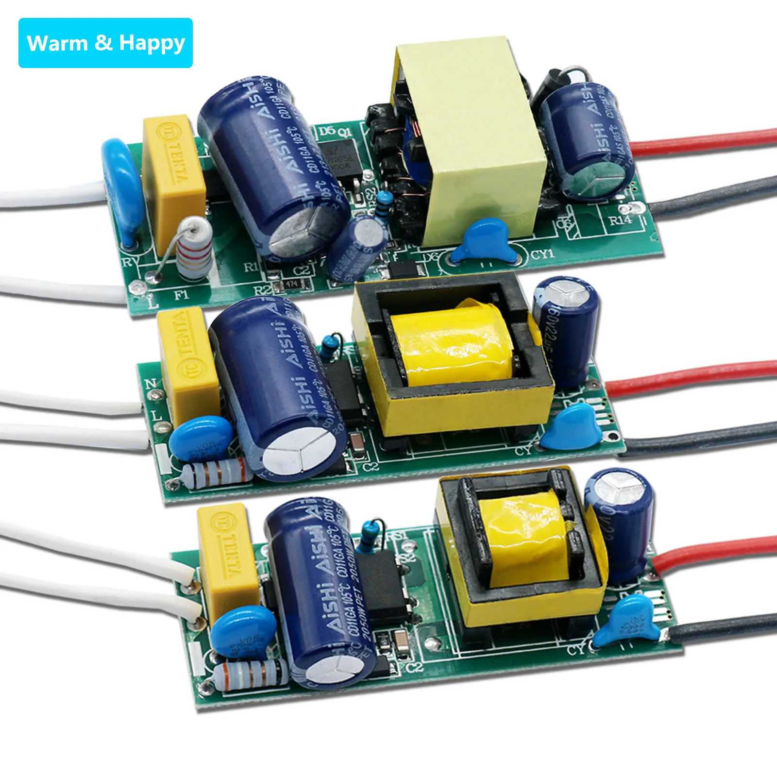 Driver de led 220v fonte de alimentação led 1-3w 4-7w 8-12w 15w 18w 24w 25w 30w 36w 300ma com módulo transformador embutido placa de driver de led