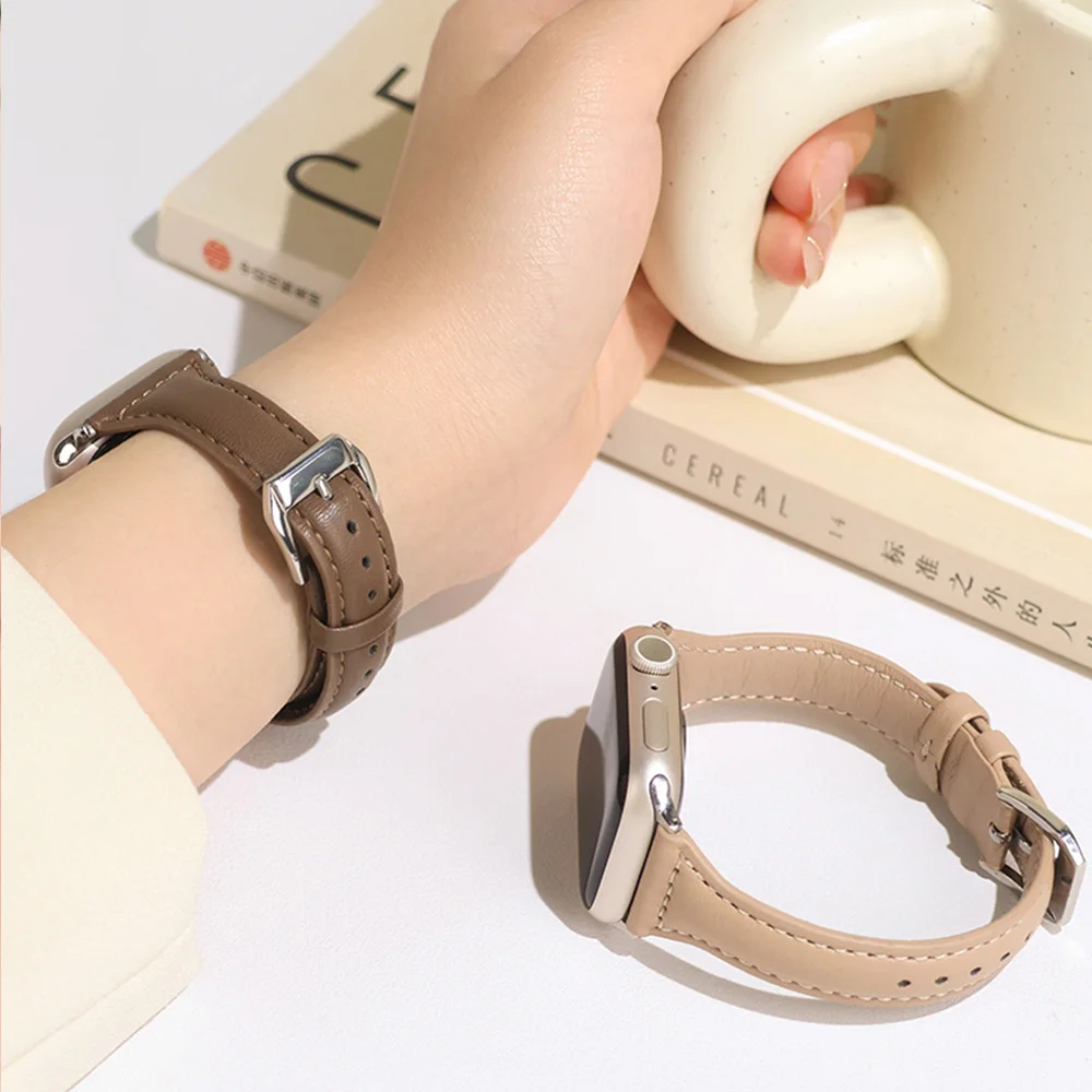 Pulseira de couro fina para apple watch band 41mm 40mm 38mm 49mm 46mm 42mm 44mm pulseira loop apple watch 8 45mm 10 46mm 9/7/se/3/4 6 Pulseira de couro fina para apple watch band 41mm 40mm 38mm 49mm 46mm 42mm 44mm pulseira loop apple watch 8 45mm 10 46mm 9/7/se/3/4 6