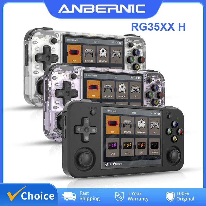 ANBERNIC RG35XX H Console de jogos portátil Linux Tela IPS de 3,5 polegadas H700 Retro Video Games Player 3300mAh 64G 5528 Jogos clássicos