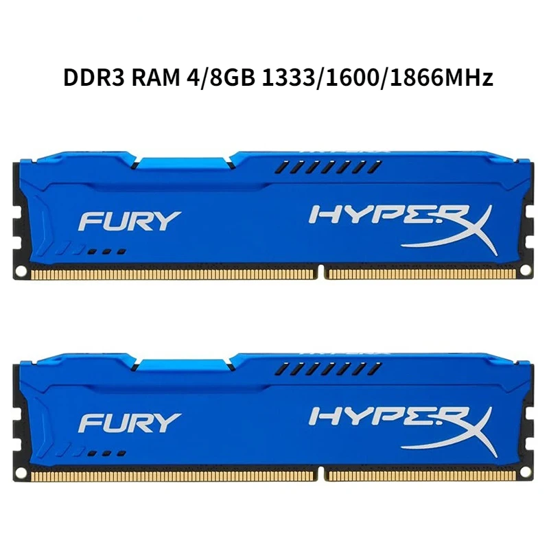 1/2/4 unidades de memória DDR3 RAM 4GB 8GB 1866MHz 1333 1600MHz Desktop RAM 240 pinos 1.5V PC3-12800 14900 10600 DIMM Módulo de memória FURY