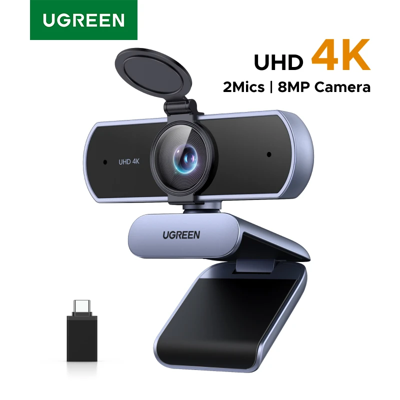 Câmera Web UGREEN 2K 4K com Microfone, Correção Automática de Luz Full HD, Webcam para Streaming Câmera Web UGREEN 2K 4K com Microfone, Correção Automática de Luz Full HD, Webcam para Streaming