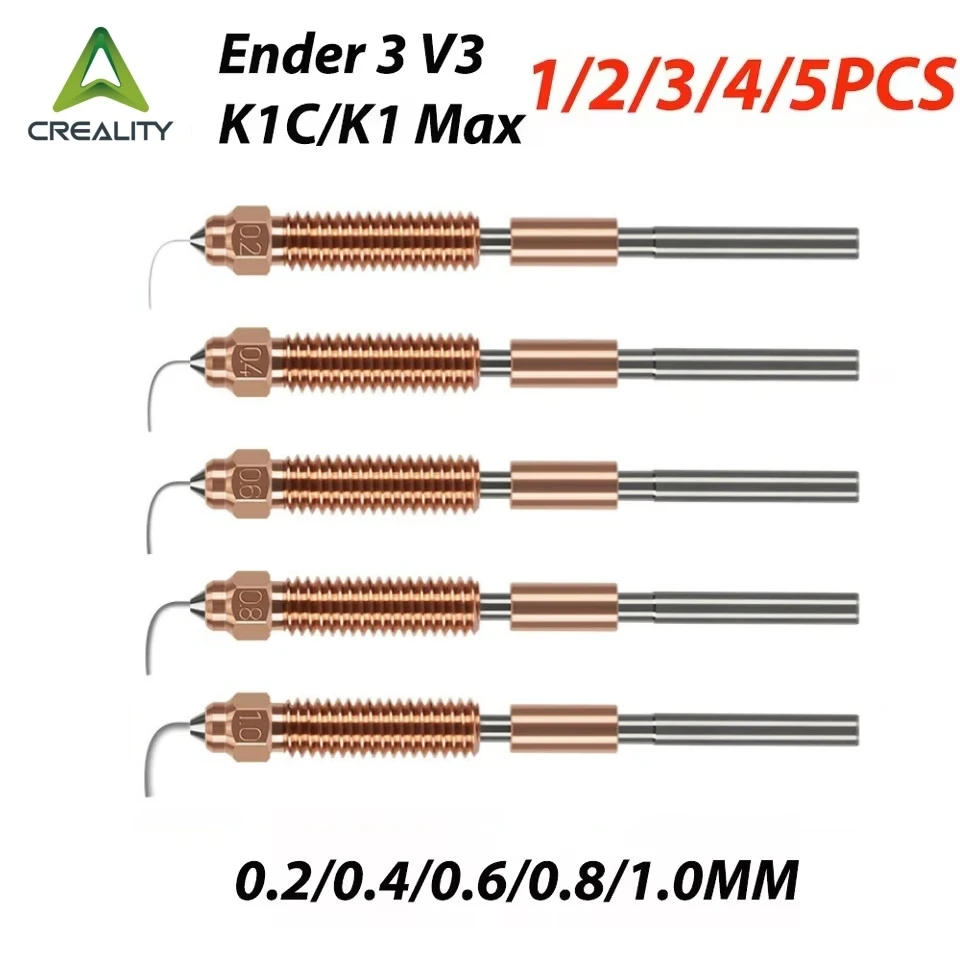  Kit de Bicos de Aço Temperado Creality para Impressoras 3D K1C/SE/Max & Ender 3 V3/KE/Plus/K2 SE - Bicos Originais de Upgrade Kit de Bicos de Aço Temperado Creality para Impressoras 3D K1C/SE/Max & Ender 3 V3/KE/Plus/K2 SE - Bicos Originais de Upgrade