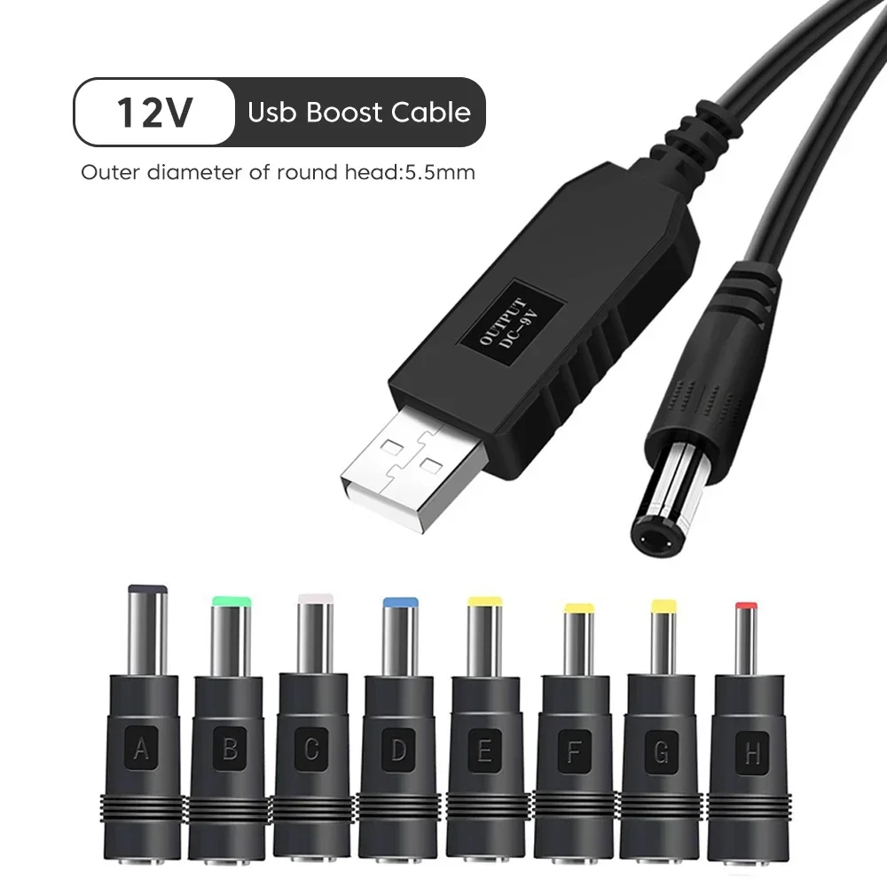 Cabo de Alimentação WiFi - Cabo Conversor USB para DC 5V/12V para Roteador/Modem/Alto-falante, Adaptador de Carregamento Portátil