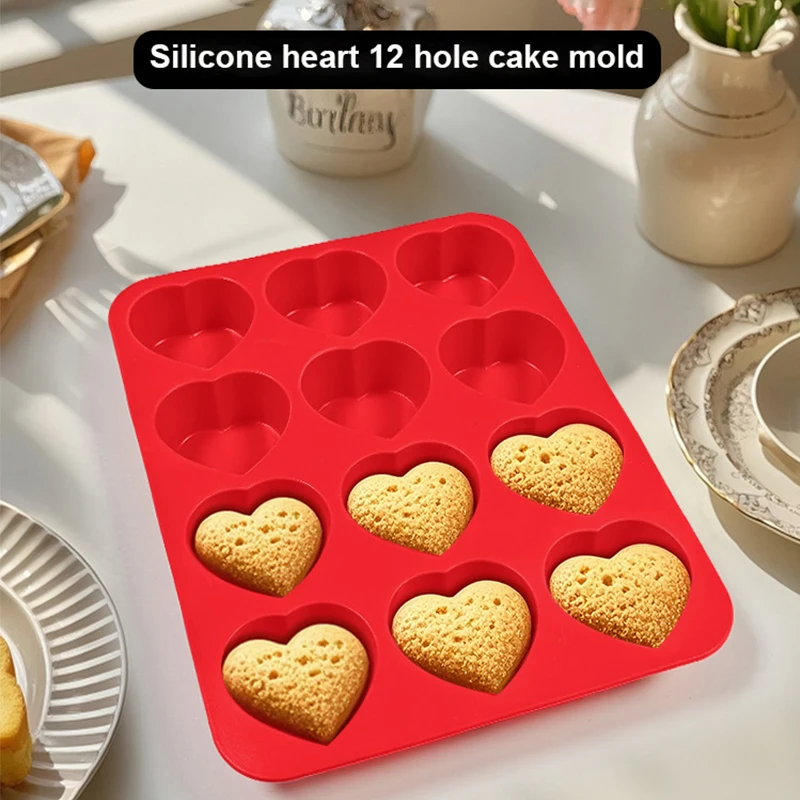 12 copos molde de silicone muffin cupcake assadeira antiaderente máquina de lavar louça microondas seguro molde de cozimento de silicone