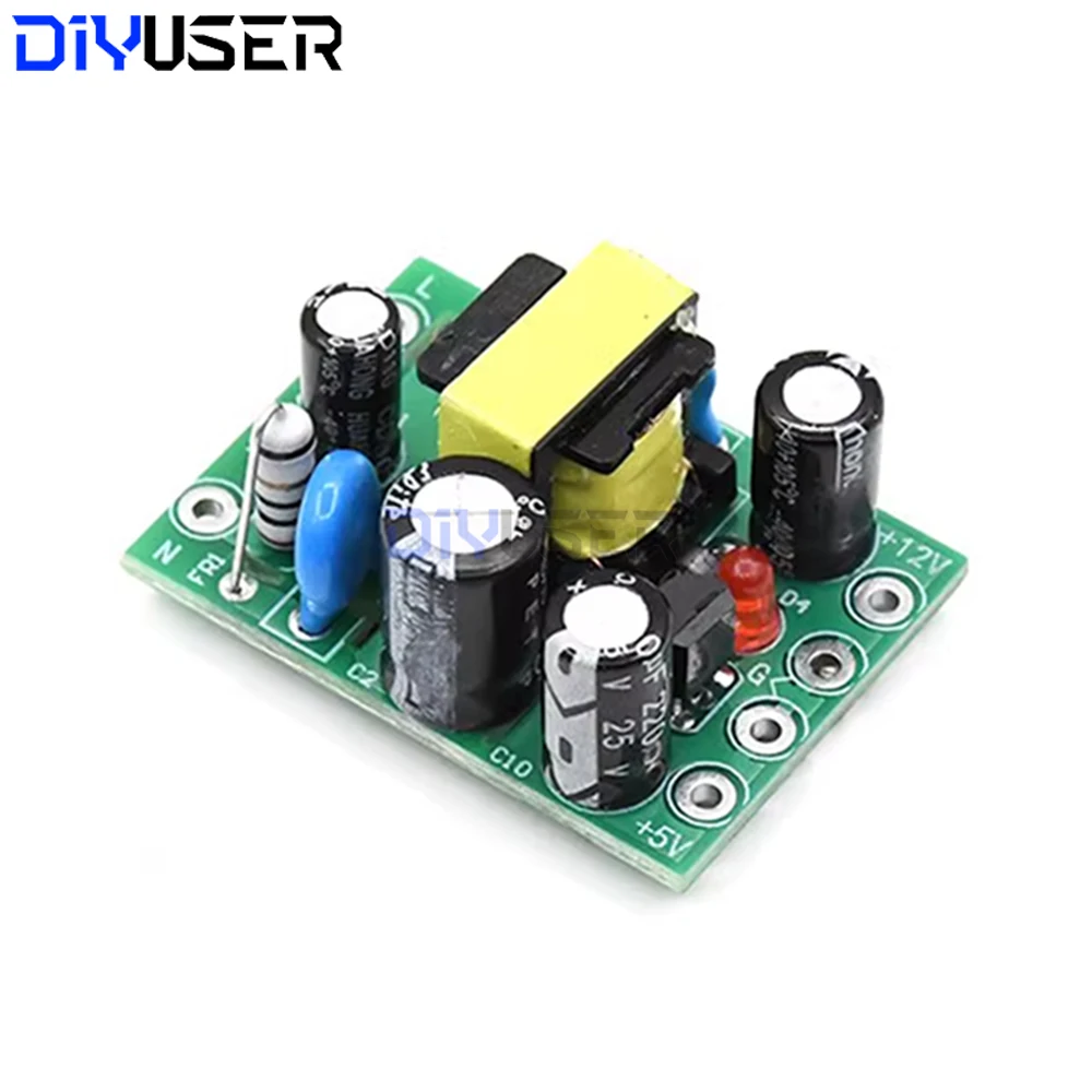 Módulo de Fonte de Alimentação AC-DC 110V-220V para 5V 12V, Conversor Isolado de Saída Dupla 100mA 500mA para Projetos DIY Arduino