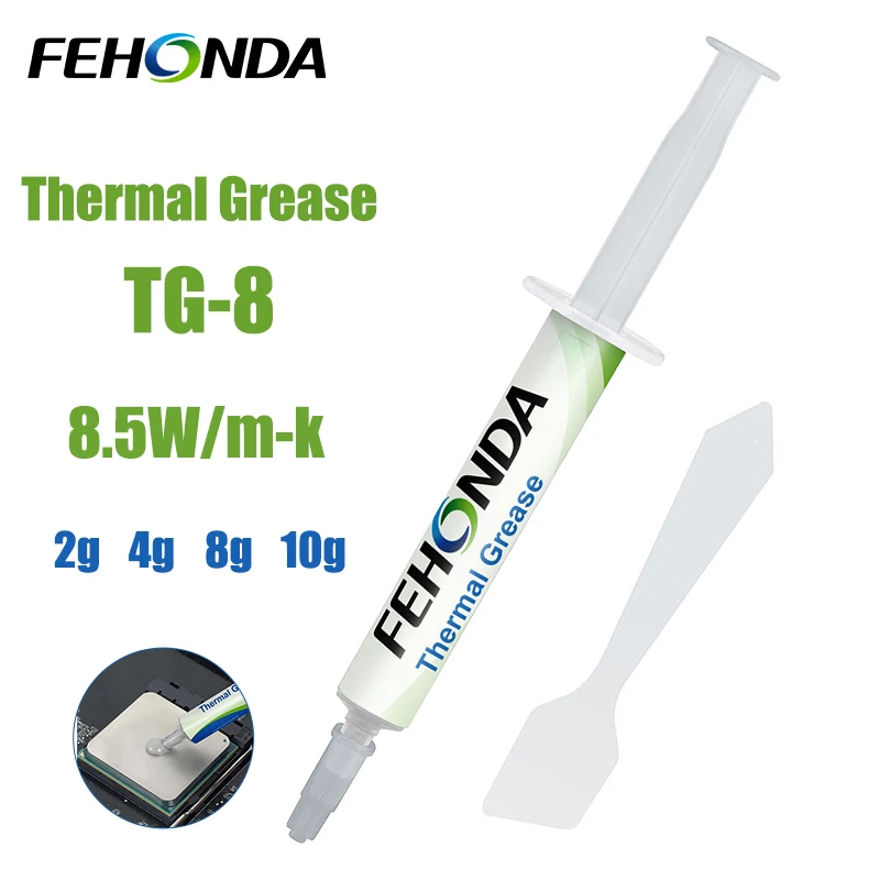 Fehonda graxa térmica 8.5w/m·k alta condutividade térmica cpu gpu processador cooler composto de graxa térmica silicone para pc ps4