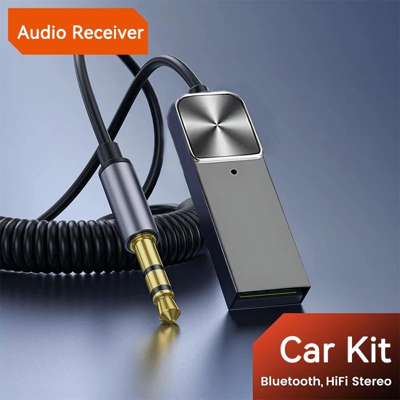 Bluetooth 5.5 kit carro aux receptor de áudio usb para 3.5mm alta fidelidade estéreo música navegação handsfree com microfone adaptador sem fio transmitir