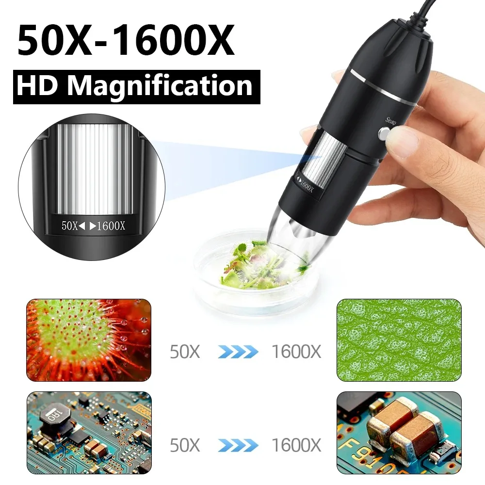 1600x 3 em 1 câmera microscópio digital microscópio eletrônico portátil para solda led lupa tipo-c carga usb lupa