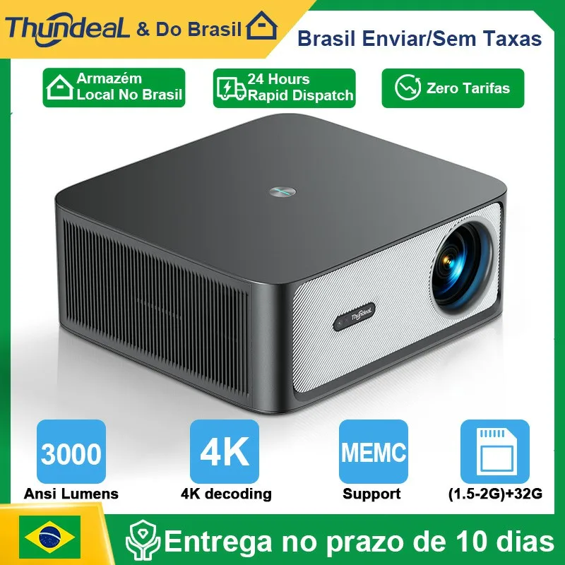 Projetor ThundeaL 1080P WiFi Full HD TD98Pro Android TD98 Pro 2K 4K 3D, Projetor de Vídeo com 3000 Ansi LED para Cinema em Casa