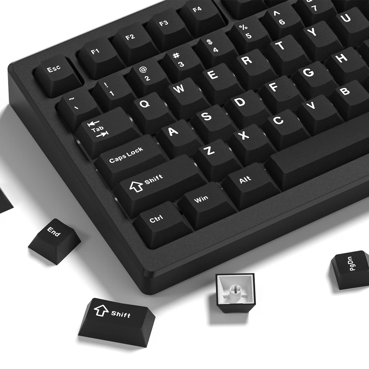 Novo 2026, 133+ Teclas, Keycaps PBT Pretas Retro, Dupla Injeção, Perfil Cherry, para Switches Cherry MX, Teclado Mecânico Gamer