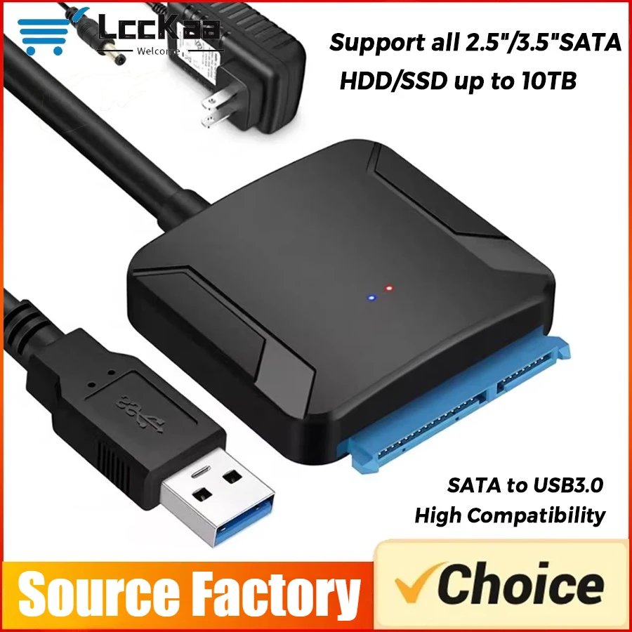 Adaptador de Cabo USB 3.0 para SATA III, Conversor de Disco Rígido SATA para SSD/HDD de 2.5" e 3.5", Compatível com Discos de 2.5/3.5 Polegadas Adaptador de Cabo USB 3.0 para SATA III, Conversor de Disco Rígido SATA para SSD/HDD de 2.5" e 3.5", Compatível com Discos de 2.5/3.5 Polegadas
