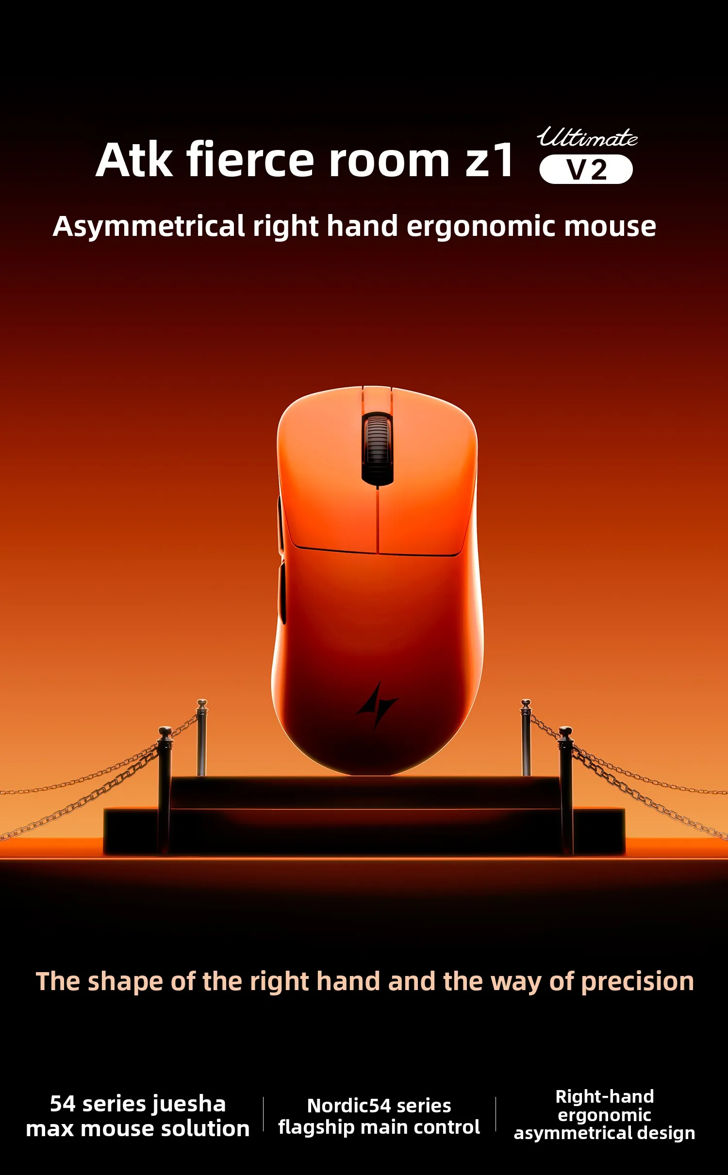 Mouse Gamer Sem Fio ATK Blazing Sky Z1 V2 Ultimate Dual 8K 500mAh PAW3950 Ultra Leve Baixa Latência Ergonômico para Esports
