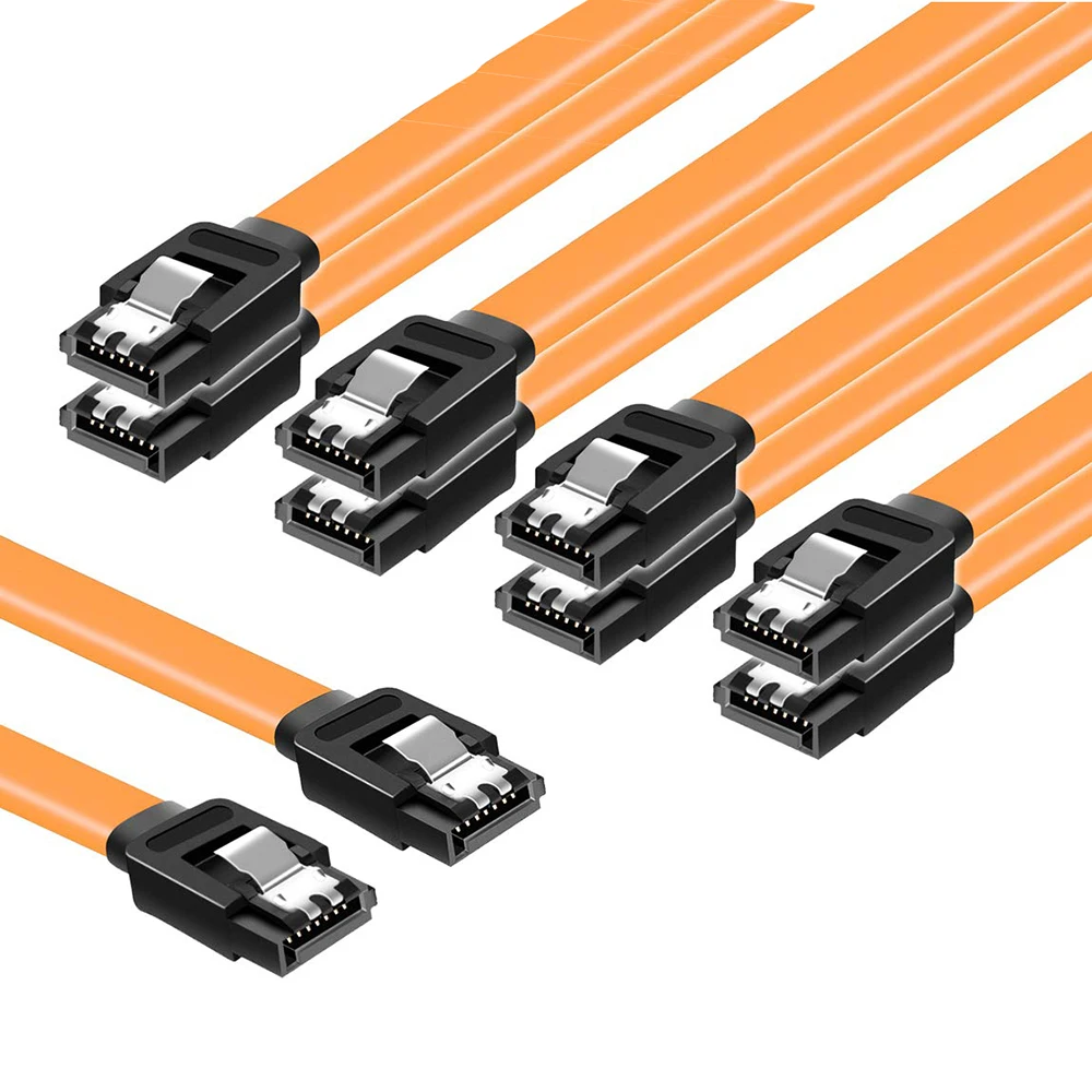 Cabo SATA III, cabo de dados SDD HDD de 6 Gbps, trava de travamento de cabo SATA 3.0 SATA para HDD SATA, SSD, driver de CD, gravador de CD 10 50 100 PCS