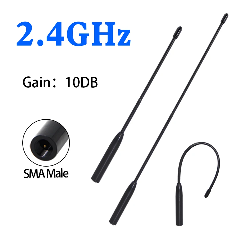 Antena Omnidirecional Flexível WIFI 2.4GHz de Alto Ganho para Roteador, Transmissão de Dados Skymap, Zigbee e Controle Remoto Bluetooth Externo