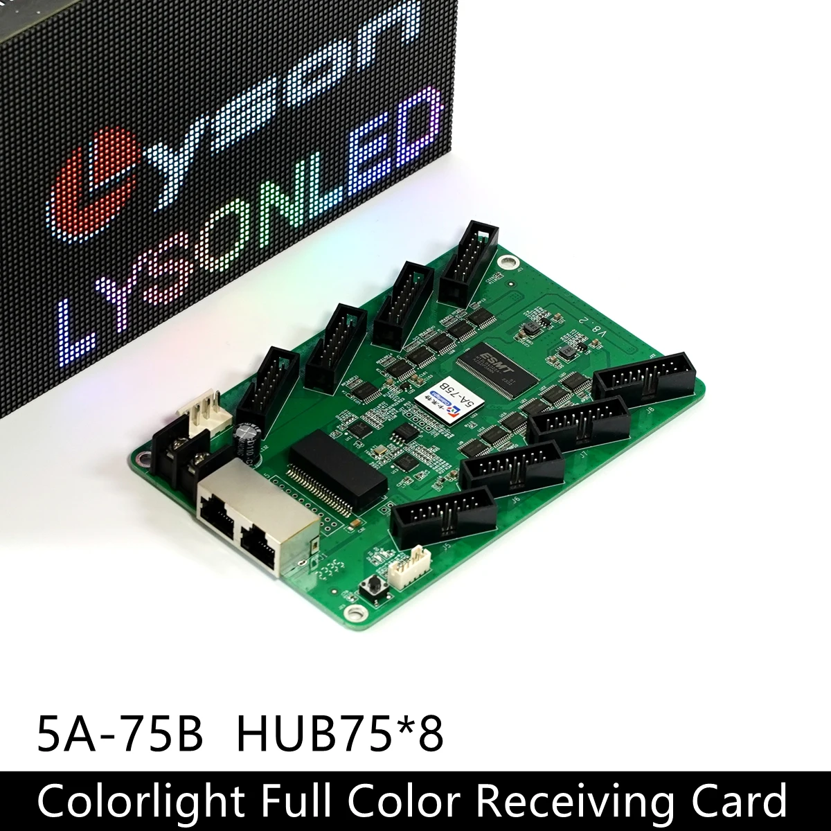 Colorlight 5A-75B 8xHUB75E Portas Full Color LED Placa de recepção de parede de vídeo funciona com envio S2