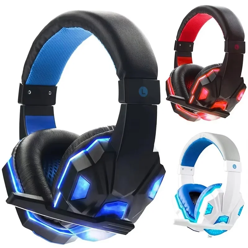 Fones de ouvido para jogos com fio de 3,5 mm, com microfone ajustável, estéreo, graves potentes, para computador, telefone, laptop, desktop, notebook, gamer