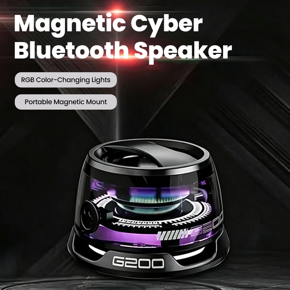 Caixa de Som Bluetooth Magnética G200 Mini Caixa de Som Portátil com Suporte Magnético para Banheiro e Mesa Criativa