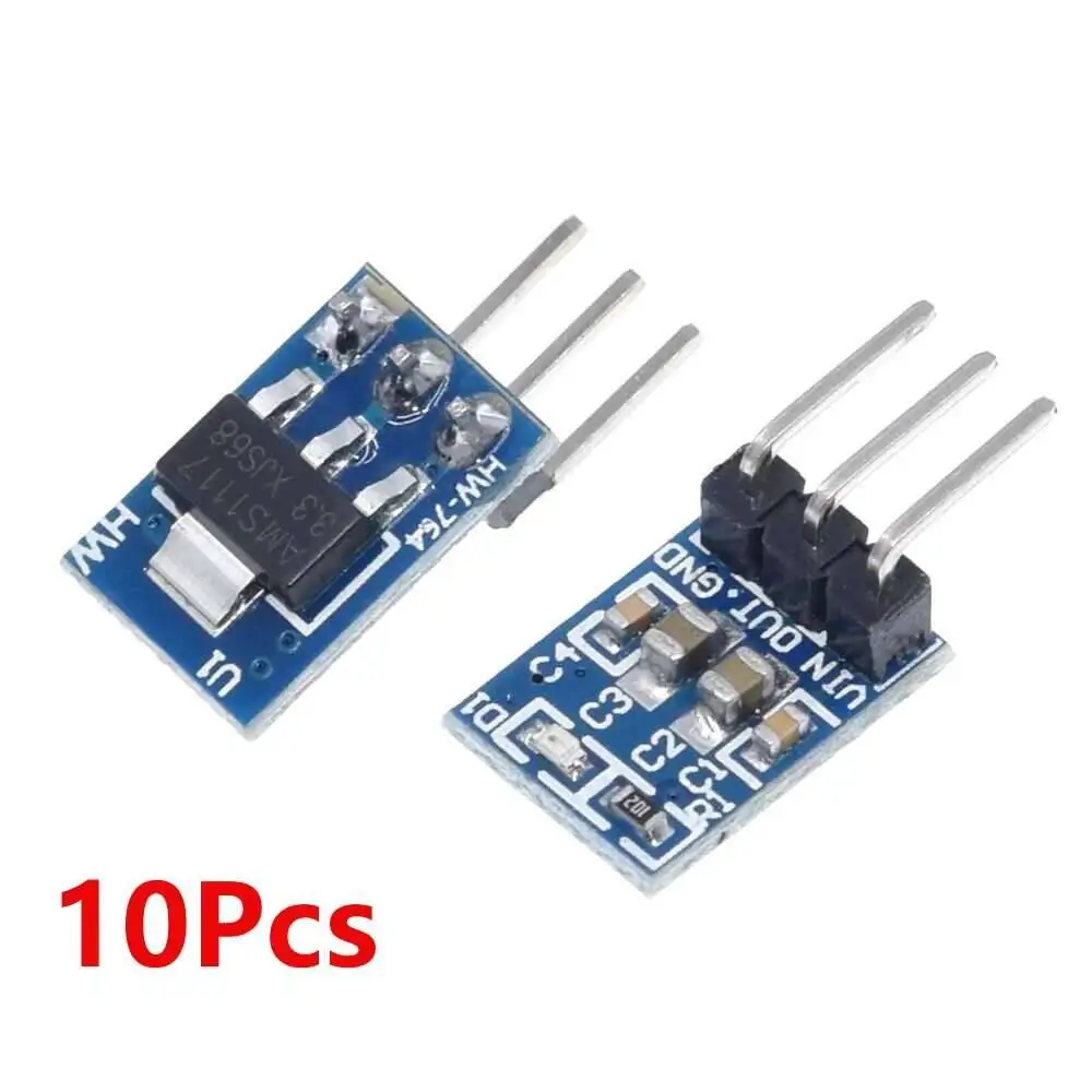 10 pces/5 pces 3 pinos ams1117 DC4.5V-7V 3.3v DC6V-12V para 5v regulador de tensão DC-DC step down fonte de alimentação módulo buck 800ma 10 pces/5 pces 3 pinos ams1117 DC4.5V-7V 3.3v DC6V-12V para 5v regulador de tensão DC-DC step down fonte de alimentação módulo buck 800ma