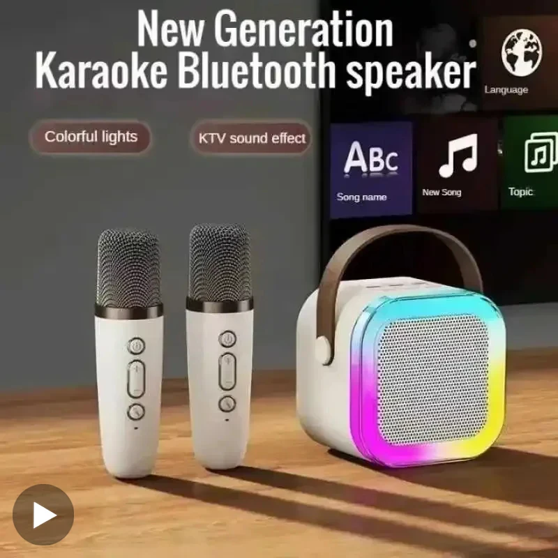 Karaokê caixa de som alto-falante bluetooth com máquina microfone portátil mini lâmpada caixa som música sem fio pequena coluna bocina Karaokê caixa de som alto-falante bluetooth com máquina microfone portátil mini lâmpada caixa som música sem fio pequena coluna bocina