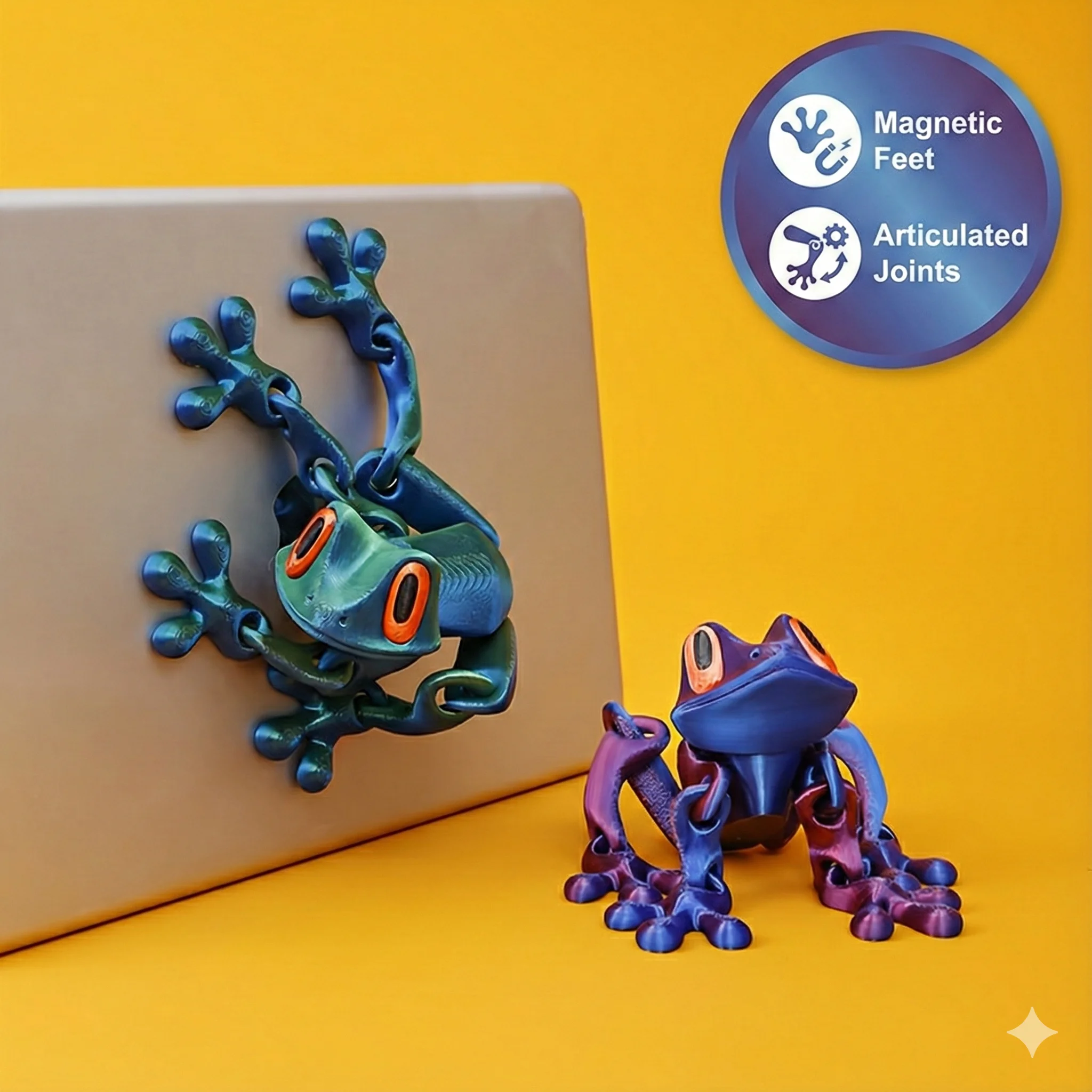 3d impresso magnético articulado sapo brinquedo fidget bonito flex modelo animal ímã de geladeira alívio do estresse presente sensorial decoração de mesa