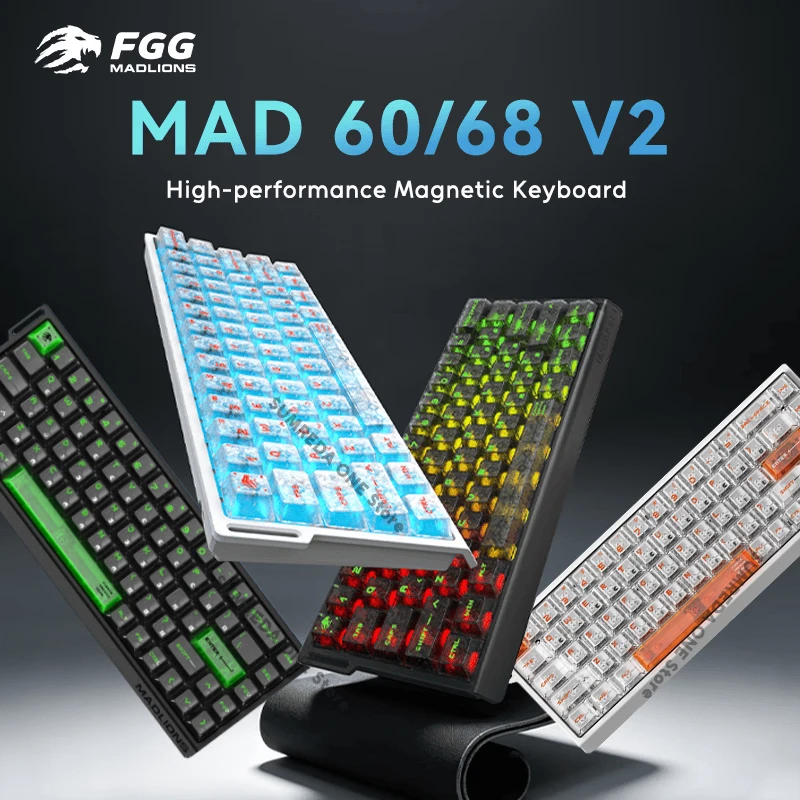 Teclado Mecânico Gamer Magnético Madlions Mad60 V2 Mad68 V2 Mad 60he Mad 68he Mad60 Mad68 60% Hotswap RGB 8K