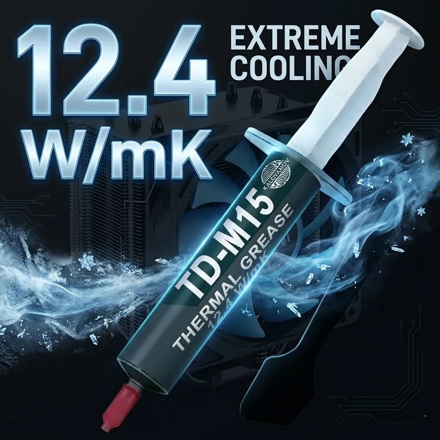 Pasta Térmica de Alta Condutividade 12.4W/mK com Espátula para CPU, GPU, Laptop, PS5, PC Gamer, Kit de Resfriamento de Processador