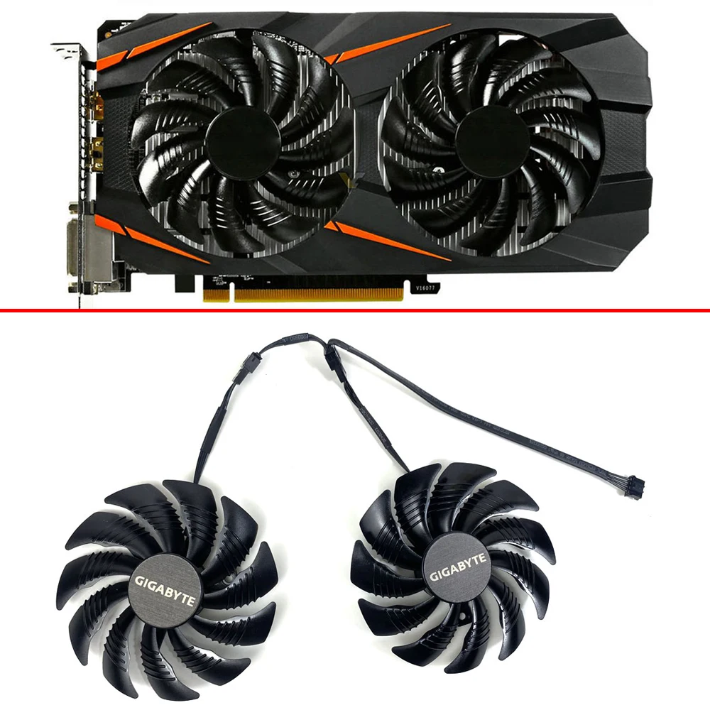 Ventilador pld09210s12hh t129215su da placa de vídeo, 88mm, para gigabyte gtx 1050, 1060, 1070, ti, gv-rx570, 580, asus rx 470, 480, r9, 380x