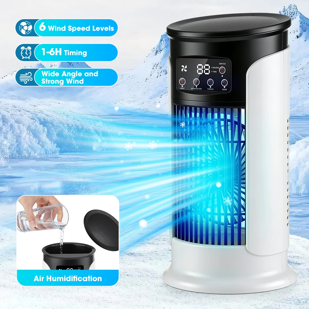 Mini Ar Condicionado Portátil USB, Ventilador Resfriador de Água para Casa e Escritório - Ar Condicionado Compacto