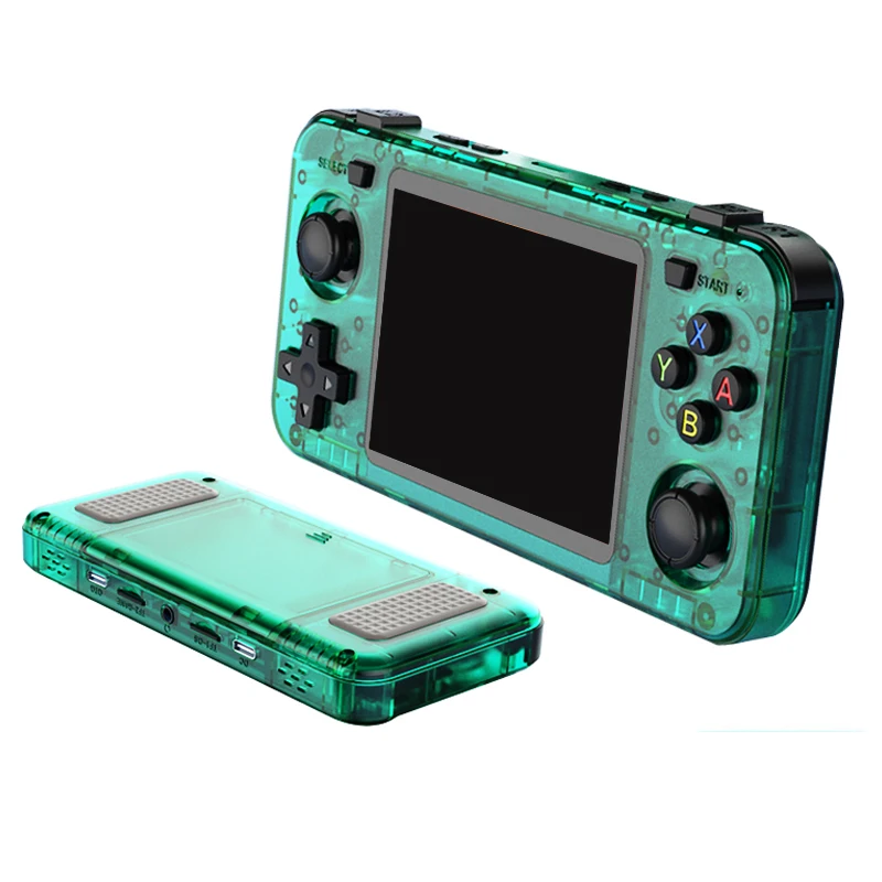 Console de videogame retrô BOYHOM Green R3 6H com tela IPS de 3,5'' RK3326 3000 mAh, sistema Linux aberto, portátil, 64GB 128GB