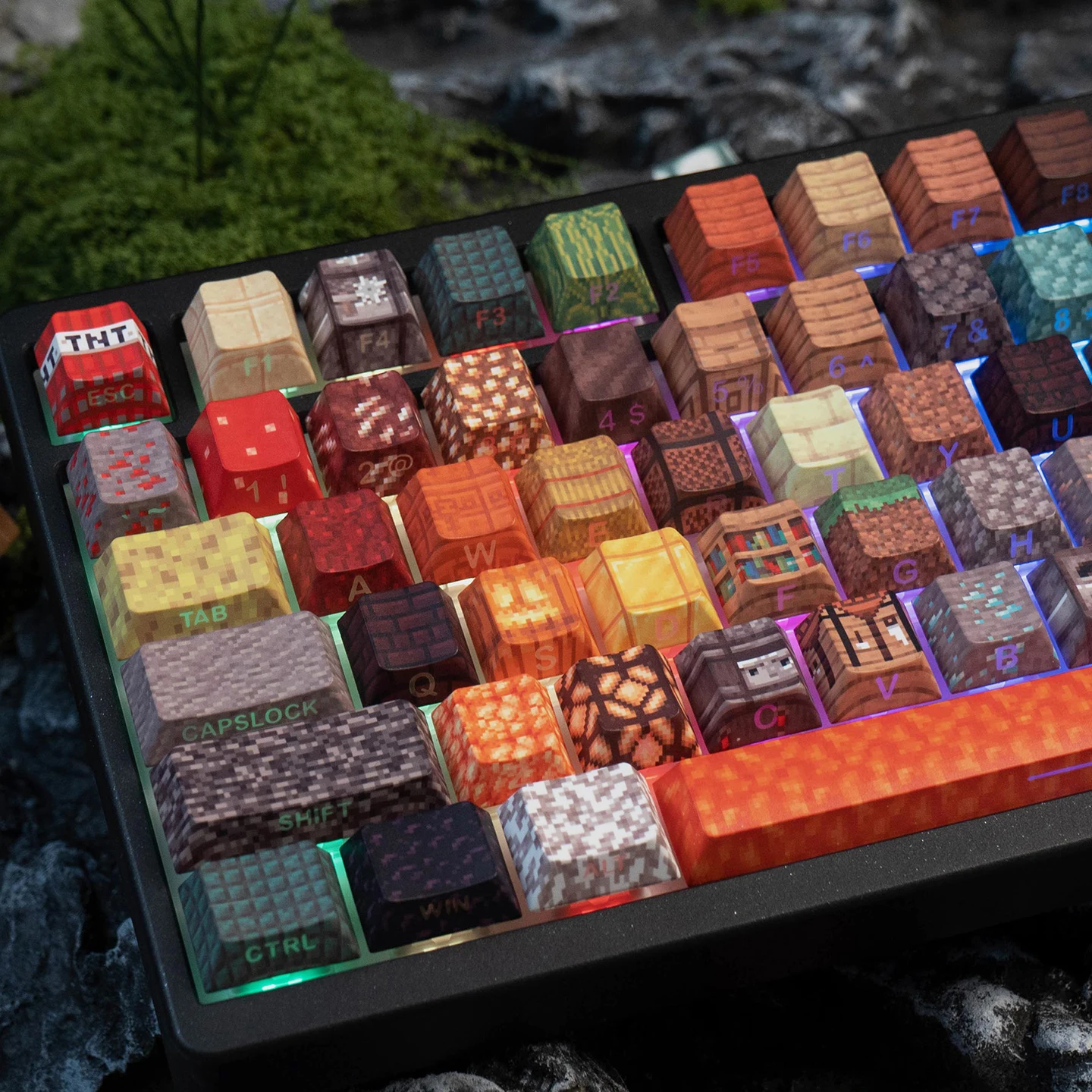 Teclas coloridas originais, 128 teclas com impressão lateral, brilho em PBT, perfil Cherry, teclas Dye-Sub para teclado mecânico MX Gamer