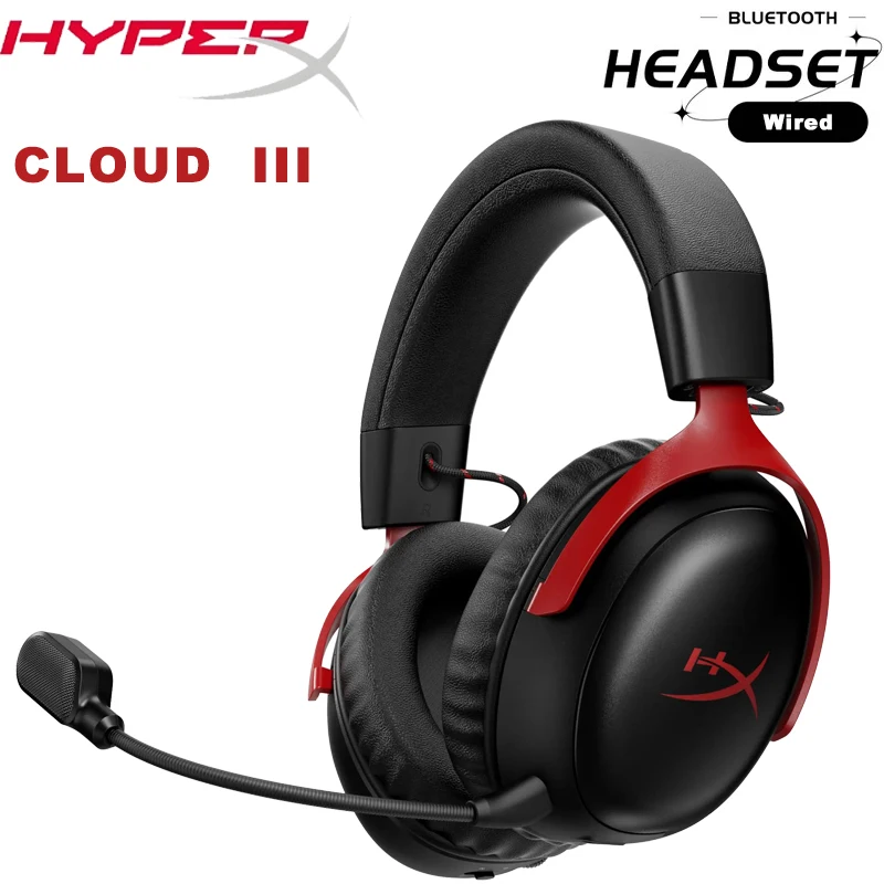Fone de Ouvido Gamer HYPERX Cloud III com Fio, Preto e Vermelho, Efeito Sonoro DTS, Unidade de Driver de 53mm para Jogos Competitivos