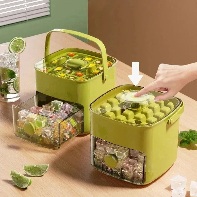 Forma de Gelo Reutilizável com 48 Compartimentos, Bandeja de Gelo de Fácil Liberação com Um Toque, Ferramenta Doméstica para Fazer Gelo na Geladeira para Uso na Cozinha