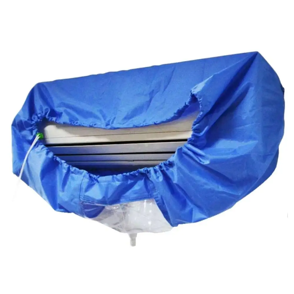 Saco de Limpeza para Ar Condicionado à Prova de Vazamentos, Lavável e Reutilizável, Capa de Lavagem para Ar Condicionado Split, Impermeável, Azul