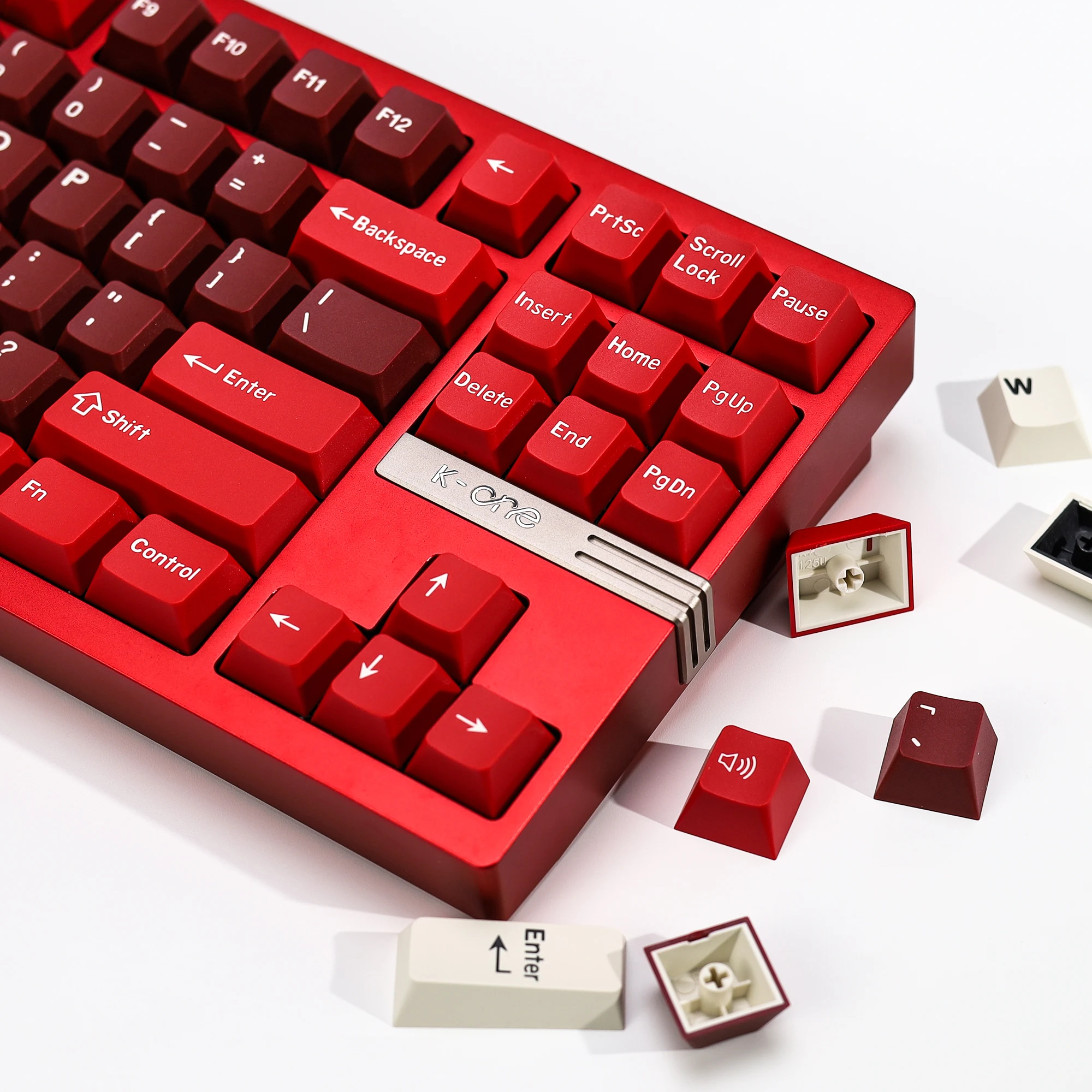 Kbdiy gmk jamon keycap vermelho retro pbt iso duplo tiro cereja perfil keycaps para interruptores mx 60 teclado mecânico gamer chave boné