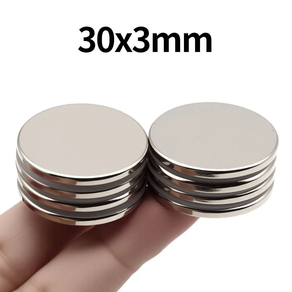 Ímã de neodímio super forte 30x3mm N35 NdfeB imanes magnéticos permanentes redondos ímãs poderosos ímã de geladeira