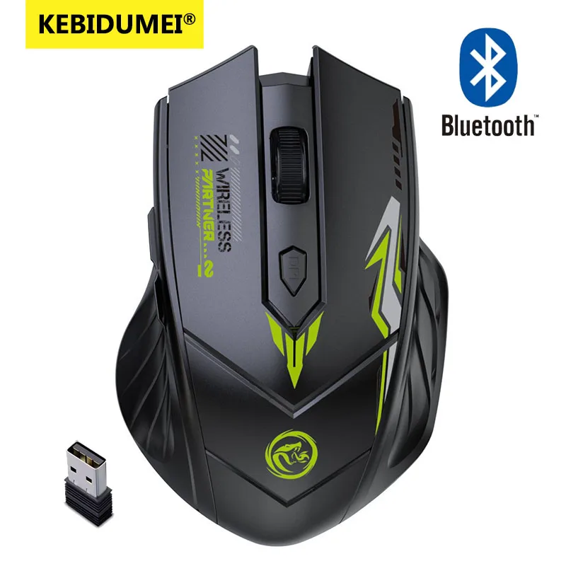 Rato bluetooth 2.4g usb modo duplo computador de jogos recarregável sem fio mouse e-sports 1600dpi pc gamer mouse para computador