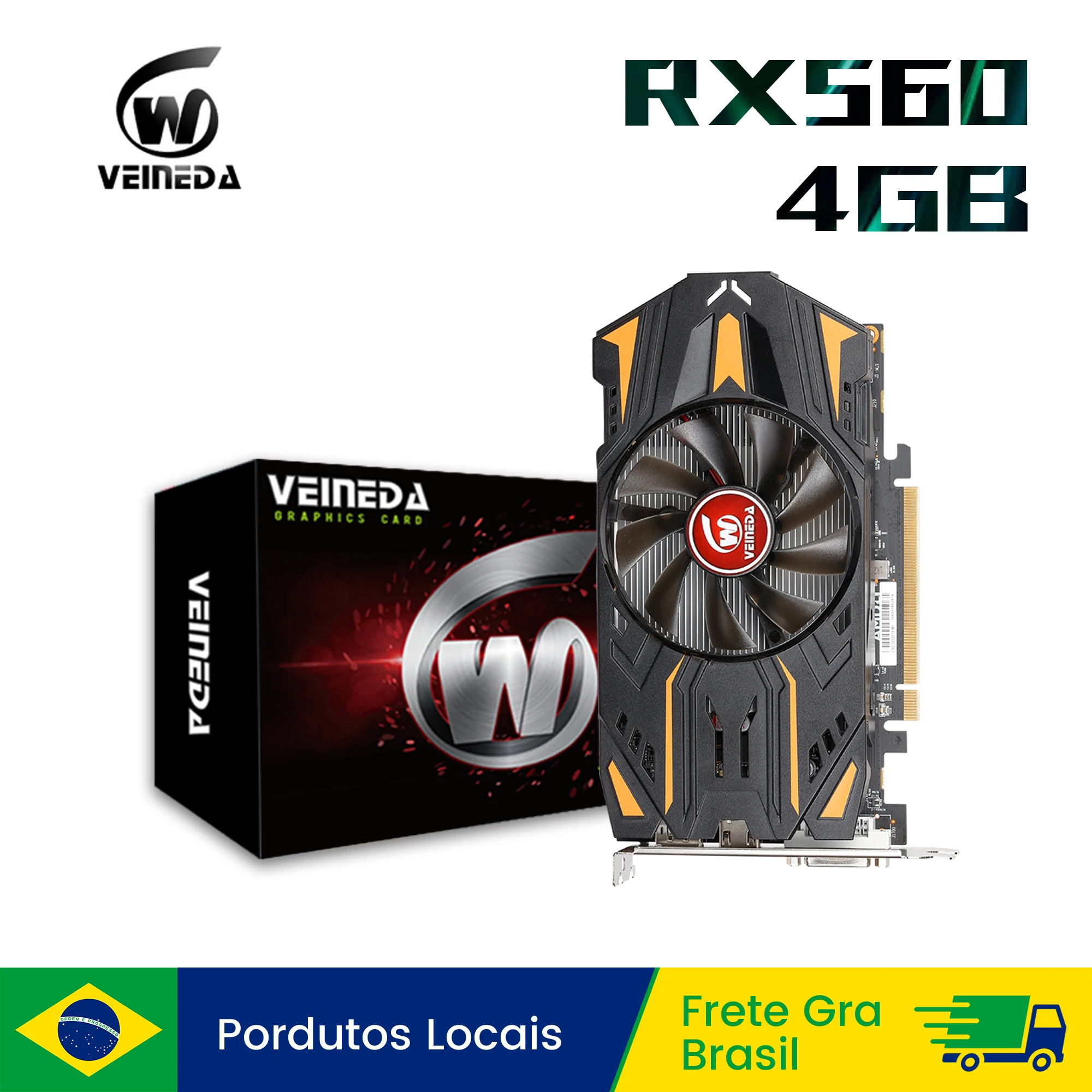 Veineda placas gráficas rx560 4gb gpu gddr5 14nm para jogos de computador desktop vídeo rx560 placa gráfica 128bit rx 560 componentes de computador Veineda placas gráficas rx560 4gb gpu gddr5 14nm para jogos de computador desktop vídeo rx560 placa gráfica 128bit rx 560 componentes de computador