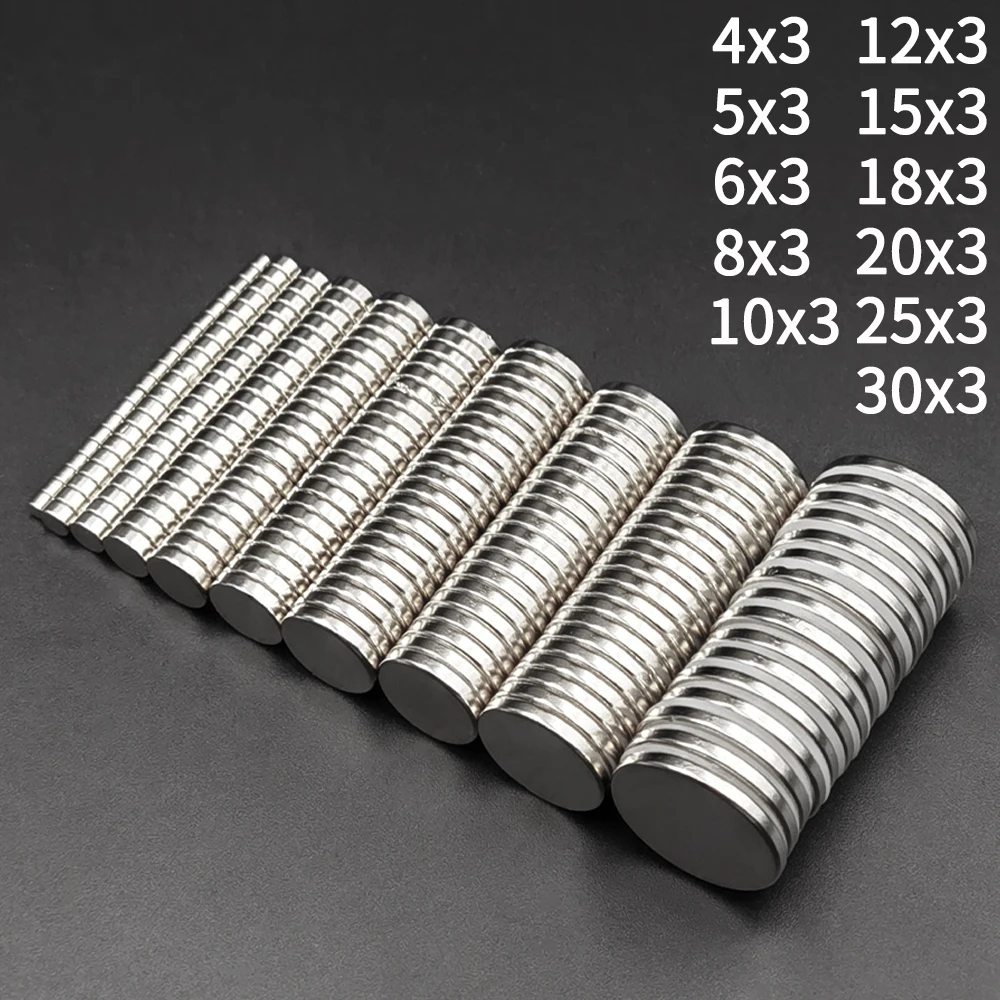 Ímãs redondos super fortes 4x3,5x3,6x3,8x3,10x3,12x3,15x3,18x3,25x3,30x3mm ímã de disco poderoso para geladeira, diy, construção, artesanato