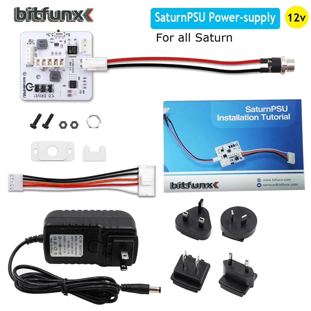 Fonte de alimentação BitFunx V2.1 SaturnPSU 12V para SEGA All Saturn Consoles Retro Substituição de console de videogame