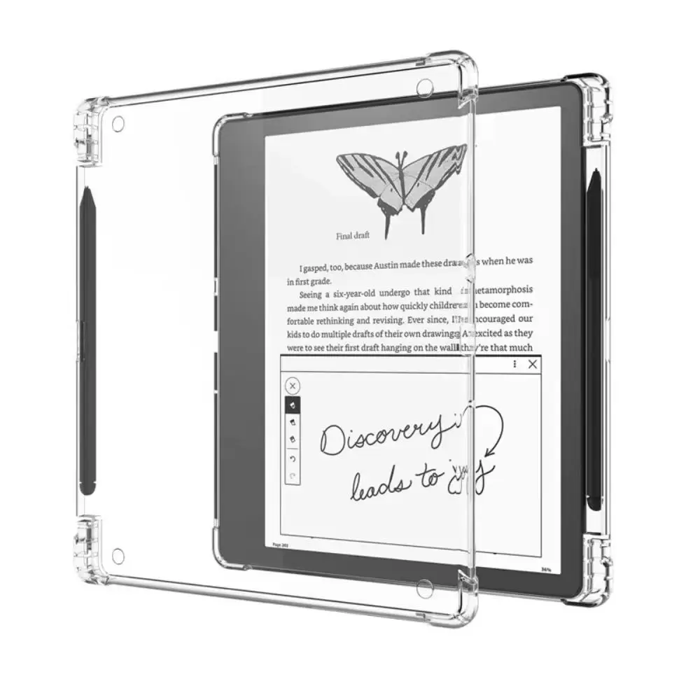 Novo 10.2 Polegada caso e-reader com slot para caneta à prova de choque caso protetor tpu airbag escudo protetor para kindle scribe 2nd gen 2024