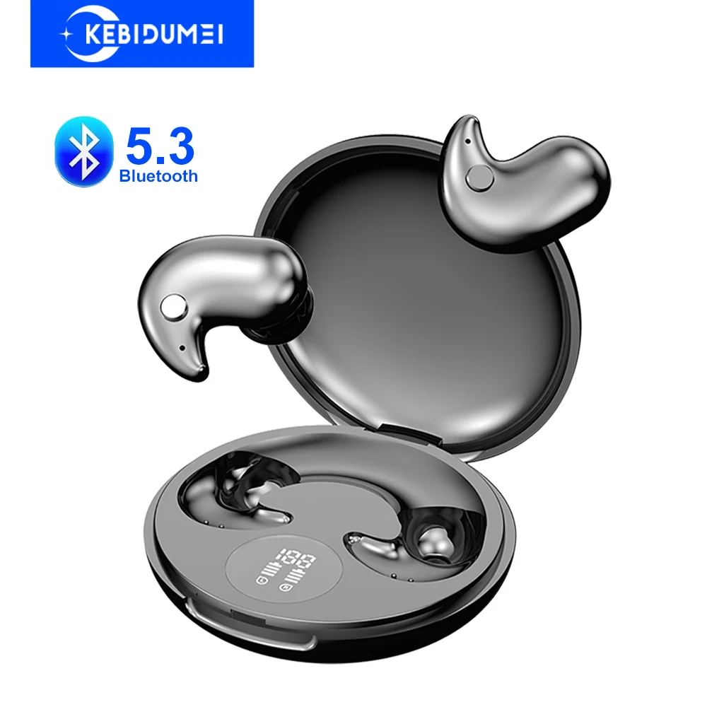 Fones de Ouvido Bluetooth 5.3 Invisíveis para Dormir, Fones de Ouvido Sem Fio Intra-auriculares, HiFi Estéreo com Redução de Ruído para Huawei